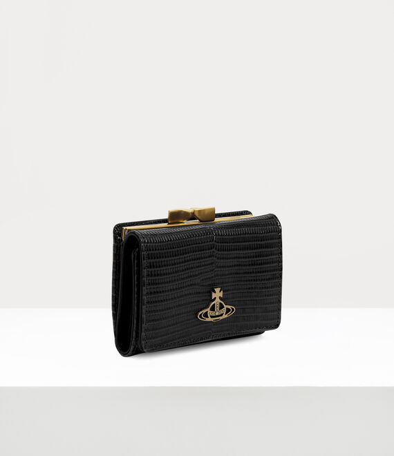 Vivienne Westwood Lizard small frame wallet in black